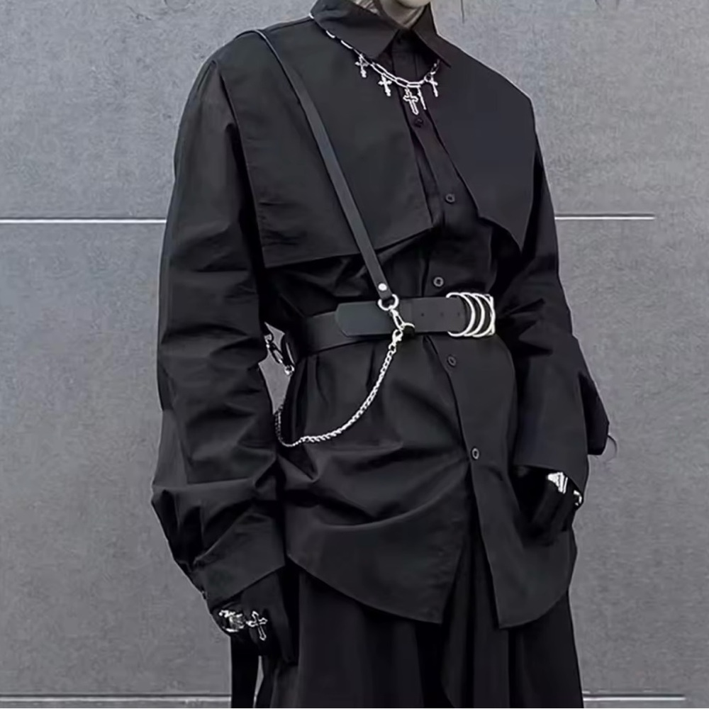 Punk Gothic Faux Leather Harness Belt – Edgy Statement Accessory